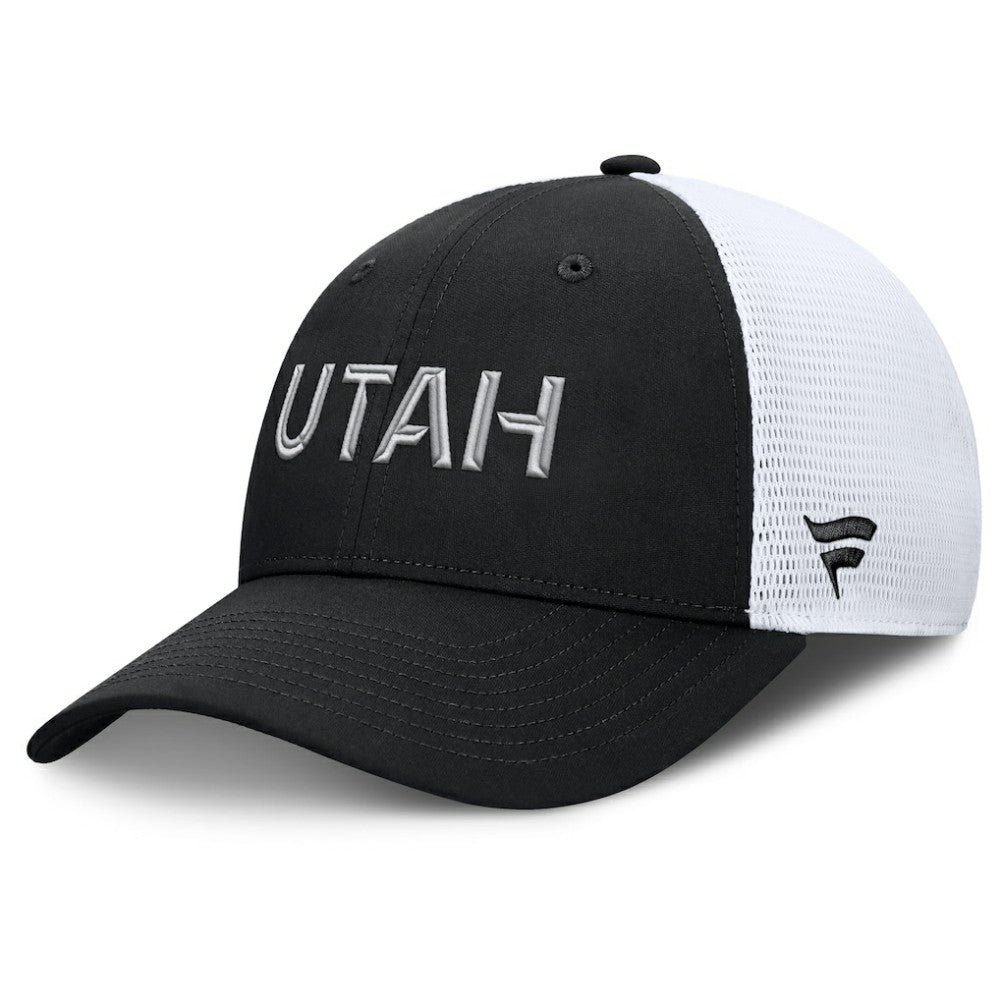 Utah Mammoth Fanatics Authentic Pro Rink Lockup Adjustable Trucker Hat - Black/White Hats