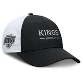 Los Angeles Kings Fanatics Authentic Pro Rink Lockup Adjustable Trucker Hat - Black/White Hats