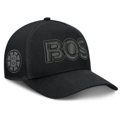 Boston Bruins Fanatics Authentic Pro Road Team Code Trucker Adjustable Hat - Black Hats