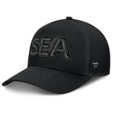 Seattle Kraken Fanatics Authentic Pro Road Team Code Trucker Adjustable Hat - Black Hats