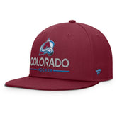 Colorado Avalanche Fanatics Authentic Pro Rink Lockup Snapback Hat - Burgundy Hats