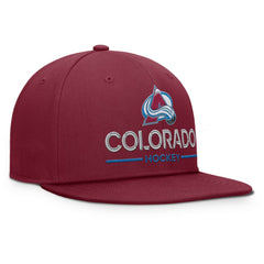 Colorado Avalanche Fanatics Authentic Pro Rink Lockup Snapback Hat - Burgundy Hats