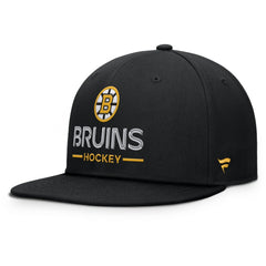 Boston Bruins Fanatics Authentic Pro Rink Lockup Snapback Hat - Black Hats