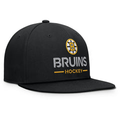 Boston Bruins Fanatics Authentic Pro Rink Lockup Snapback Hat - Black Hats