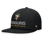 Pittsburgh Penguins Fanatics Authentic Pro Rink Lockup Snapback Hat - Black Hats