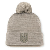 Vegas Golden Knights Fanatics Authentic Pro Road Cuffed Knit Hat with Pom - Tan Hats