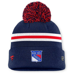 New York Rangers Fanatics Women's Authentic Pro Rink Cuffed Knit Hat with Pom - Navy Hats