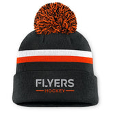 Philadelphia Flyers Fanatics Women's Authentic Pro Rink Cuffed Knit Hat with Pom - Black Hats