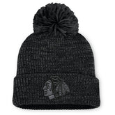 Chicago Blackhawks Fanatics Women's Authentic Pro Road Cuffed Knit Hat with Pom - Black Hats
