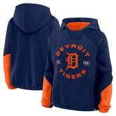 Detroit Tigers Women's Oversized Time to Win Pullover Hoodie Navy