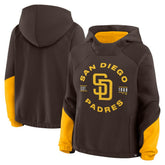 San Diego Padres Women's Oversized Time to Win Pullover Hoodie Brown