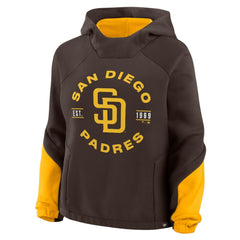 San Diego Padres Women's Oversized Time to Win Pullover Hoodie Brown
