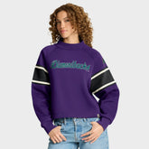 Arizona Diamondbacks Women's Oversized Toss Sweep Raglan Pullover Sweatshirt Purple