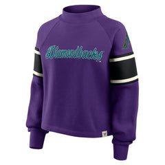 Arizona Diamondbacks Women's Oversized Toss Sweep Raglan Pullover Sweatshirt Purple