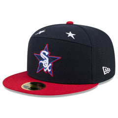 Chicago White Sox 2025 MLB All-Star Game Workout Side Patch 59FIFTY Fitted Hat Navy/Red