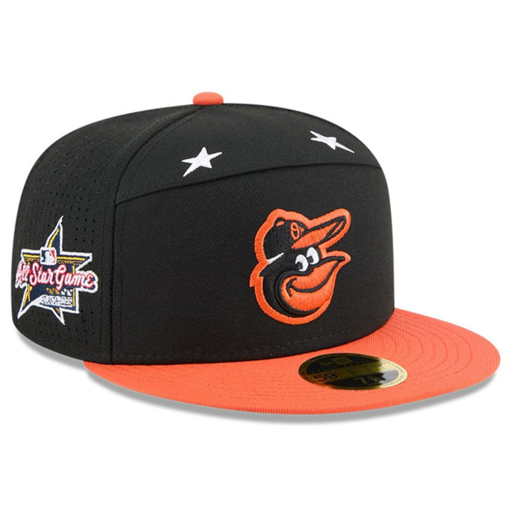Baltimore Orioles 2025 MLB All-Star Game Side Patch 59FIFTY Fitted Hat Black/Orange