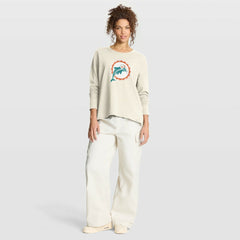 Miami Dolphins Women's Dove Legacy Long Sleeve T-Shirt - Cream sale