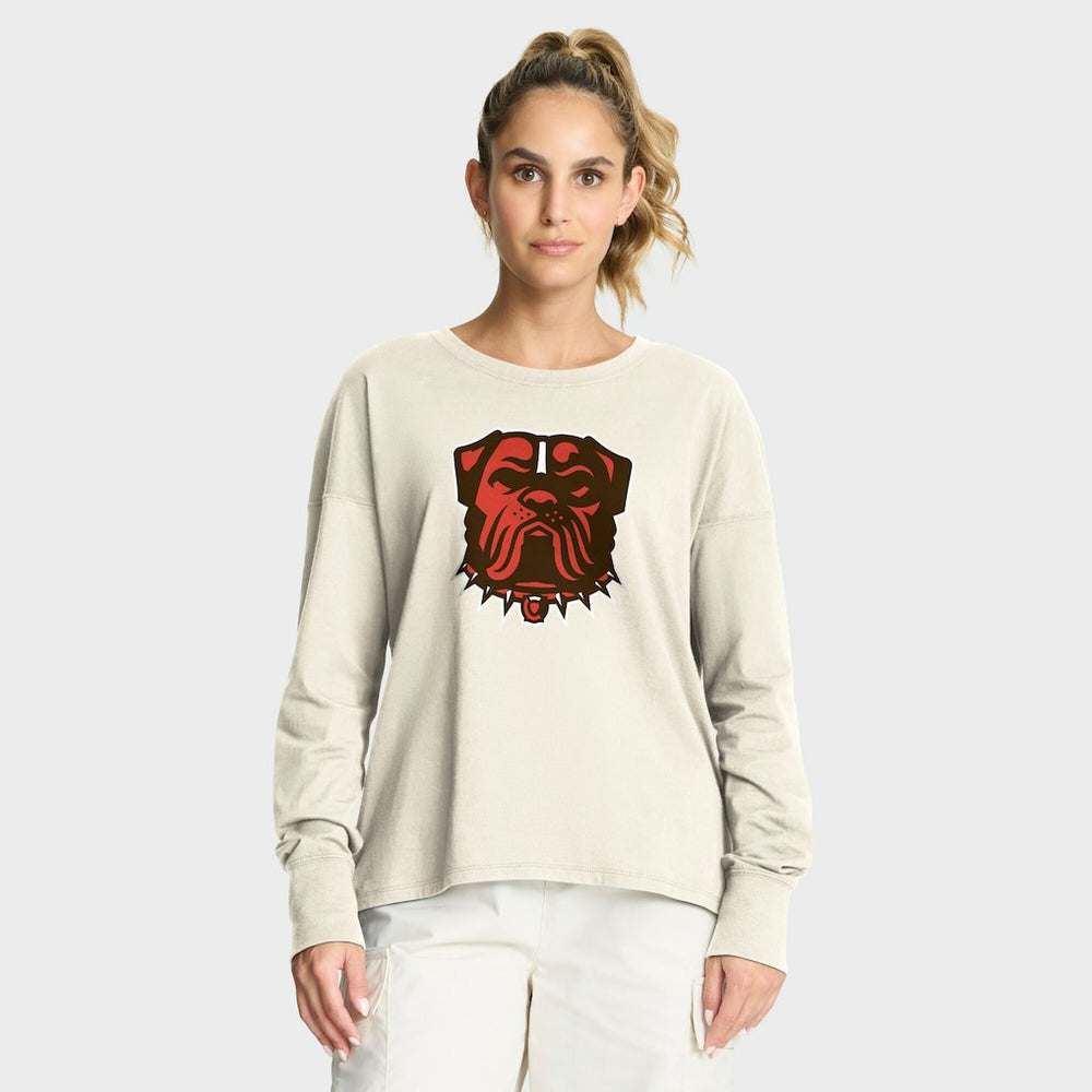 Cleveland Browns Women's Dove Legacy Long Sleeve T-Shirt - Cream on sale