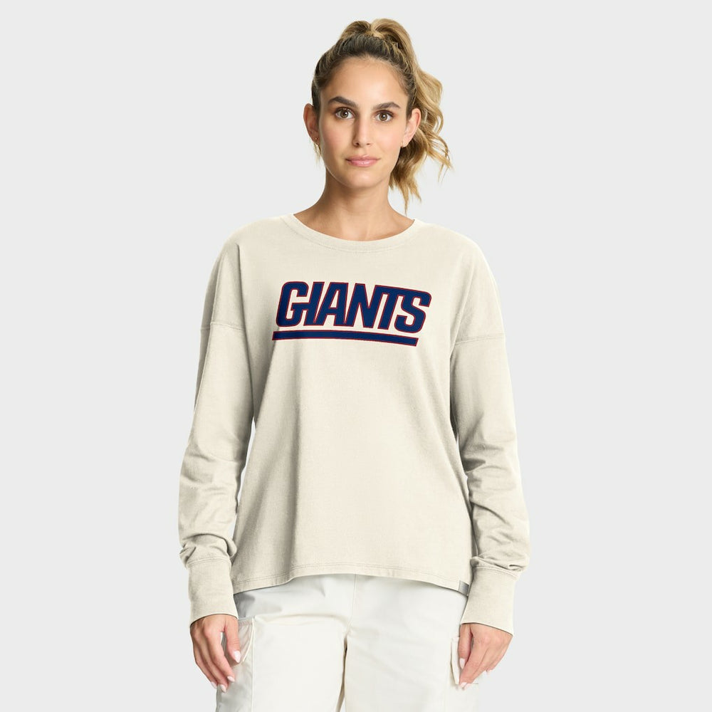 New York Giants Women's Dove Legacy Long Sleeve T-Shirt - Cream for sale