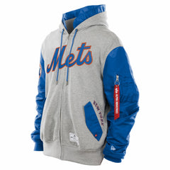 New York Mets x Alpha Industries MA-1 Full-Zip Hoodie Jacket Royal/Grey
