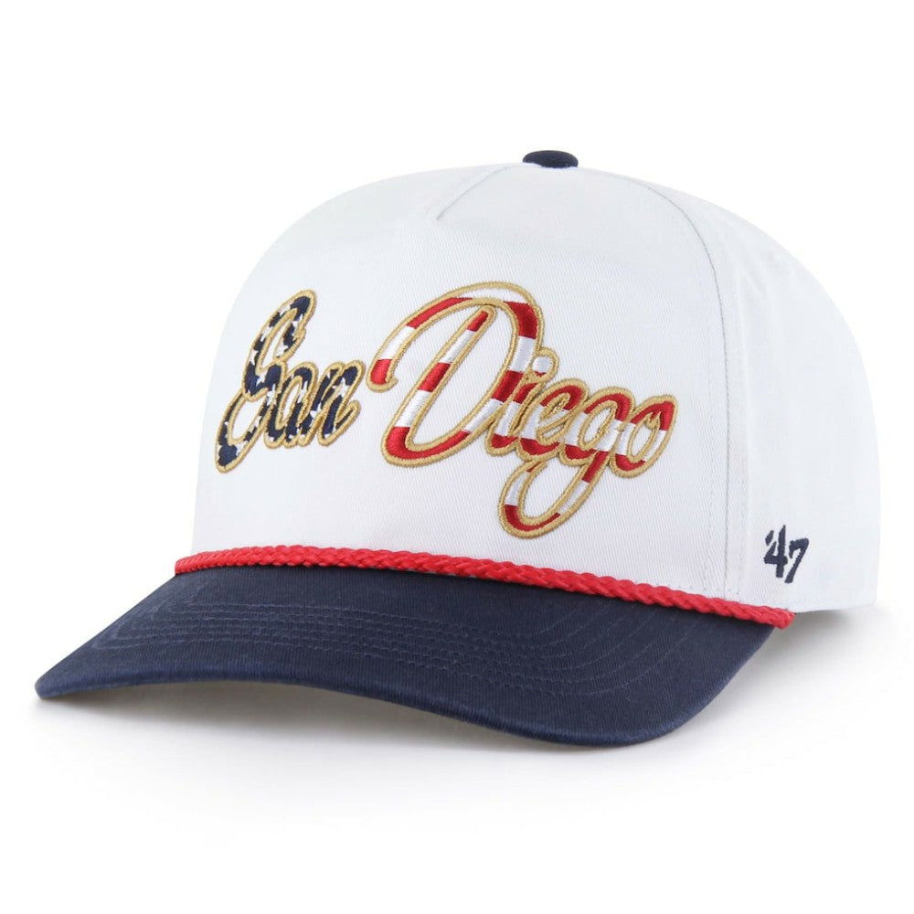 San Diego Padres Patriotic Overhand Hitch Adjustable Hat White