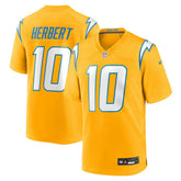 Justin Herbert Los Angeles Chargers Alternate Charger Power Game Player Jersey - Gold sale