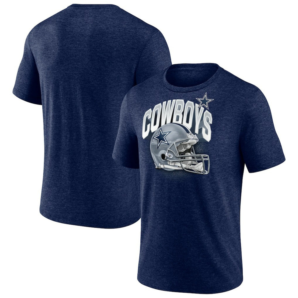 Dallas Cowboys Helmet Tri-Blend T-Shirt - Navy outlet