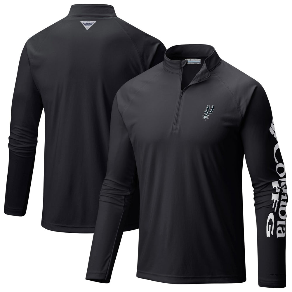 San Antonio Spurs Terminal Tackle Raglan Omni-Shade Quarter-Zip Jacket - Black sale