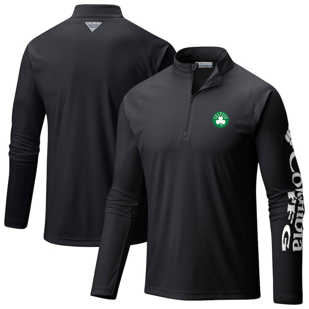 Boston Celtics Terminal Tackle Raglan Omni-Shade Quarter-Zip Jacket - Black outlet