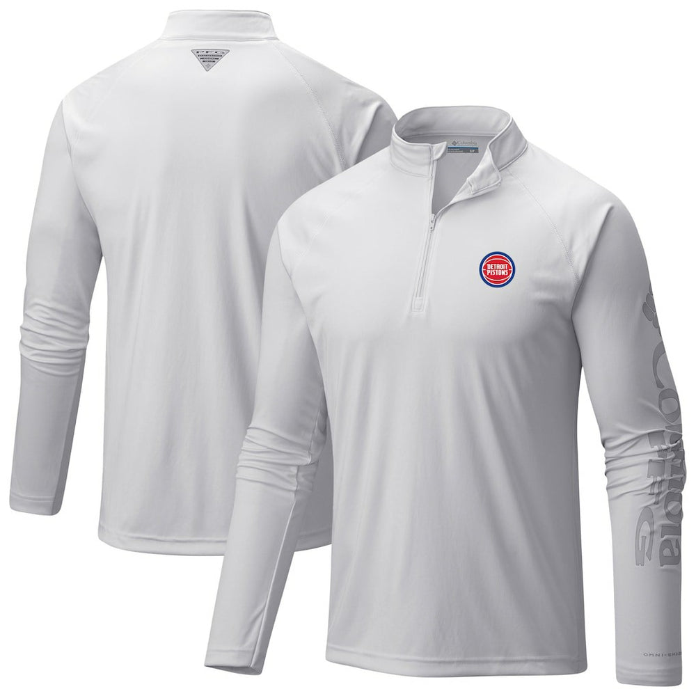 Detroit Pistons Terminal Tackle Raglan Omni-Shade Quarter-Zip Jacket sale - White cheap