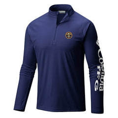 Denver Nuggets Terminal Tackle Raglan Omni-Shade Quarter-Zip Jacket sale - Navy outlet