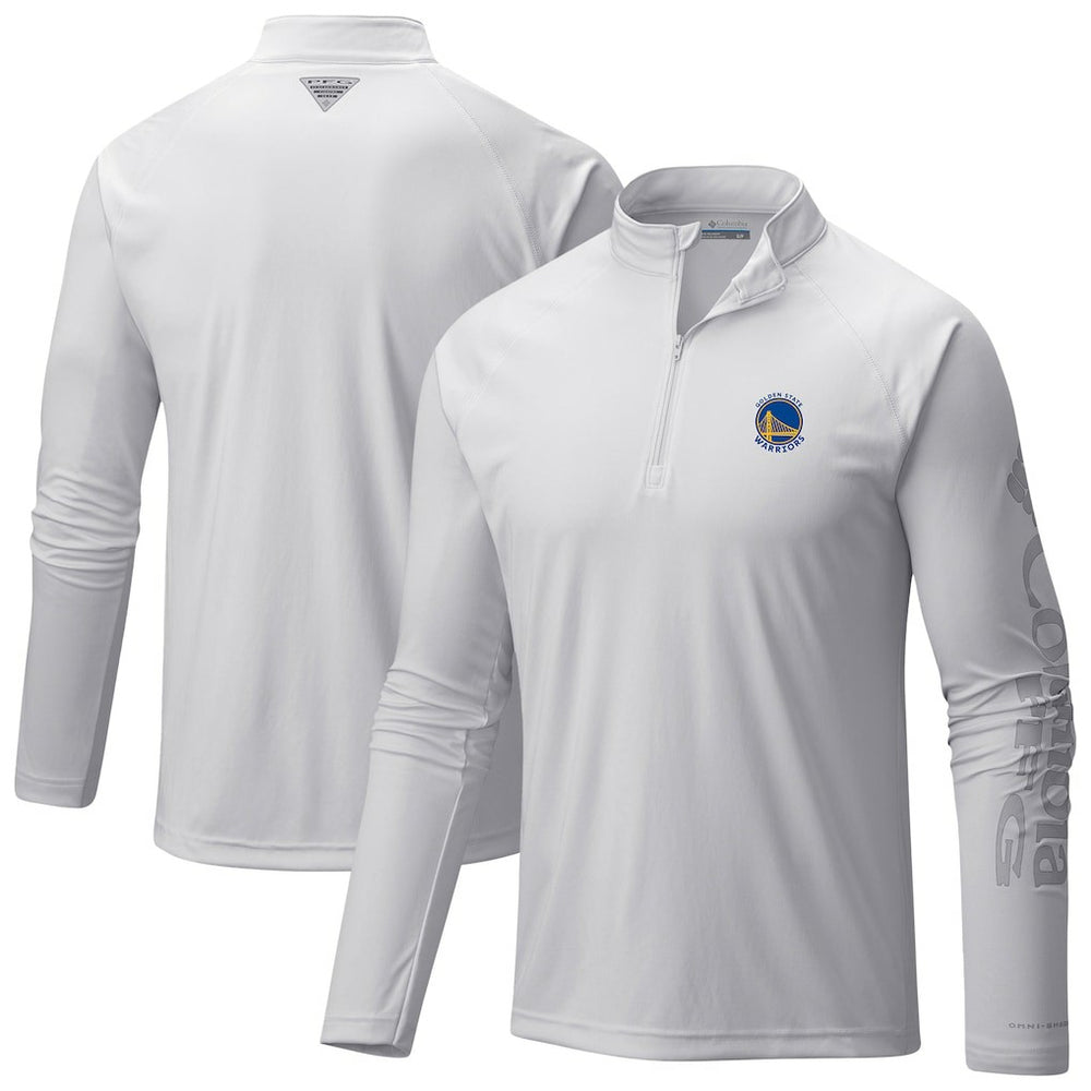 Golden State Warriors Terminal Tackle Raglan Omni-Shade Quarter-Zip Jacket sale - White discount
