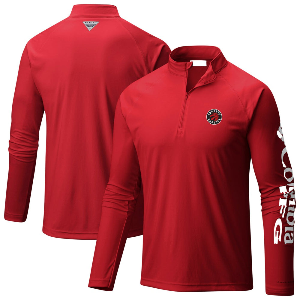 Toronto Raptors Terminal Tackle Raglan Omni-Shade Quarter-Zip Jacket - Red for sale