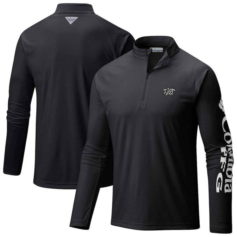 Brooklyn Nets Terminal Tackle Raglan Omni-Shade Quarter-Zip Jacket - Black on sale