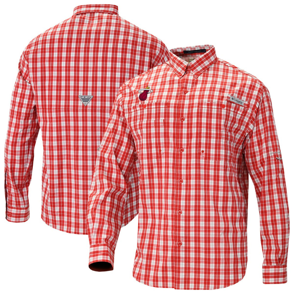 Miami Heat Super Tamiami Omni-Shade Long Sleeve Button-Down Shirt - Red sale