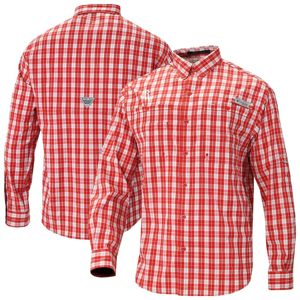 Houston Rockets Super Tamiami Omni-Shade Long Sleeve Button-Down Shirt - Red shop