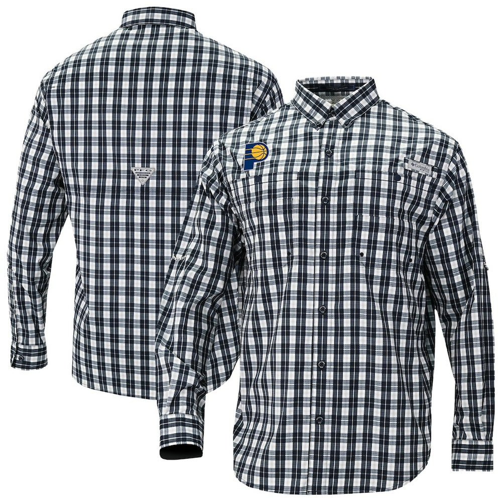 Indiana Pacers Super Tamiami Omni-Shade Long Sleeve Button-Down Shirt - Navy discount