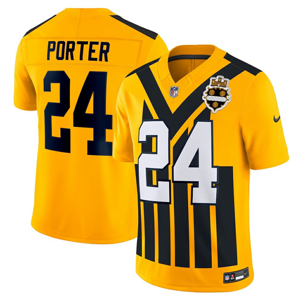 Joey Porter Jr. Pittsburgh Steelers Alternate 1933 Throwback Vapor F.U.S.E. Limited Jersey - Gold cheap