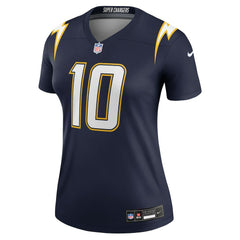 Justin Herbert Los Angeles Chargers Women's Alternate Super Chargers Legend Player Performance Top - Navy on sale