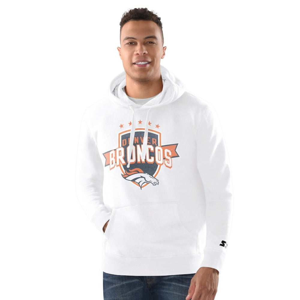 Denver Broncos Starter Vintage Pullover Hoodie - White for sale