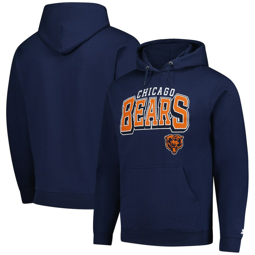 Chicago Bears Starter Vintage Pullover Hoodie - Navy cheap