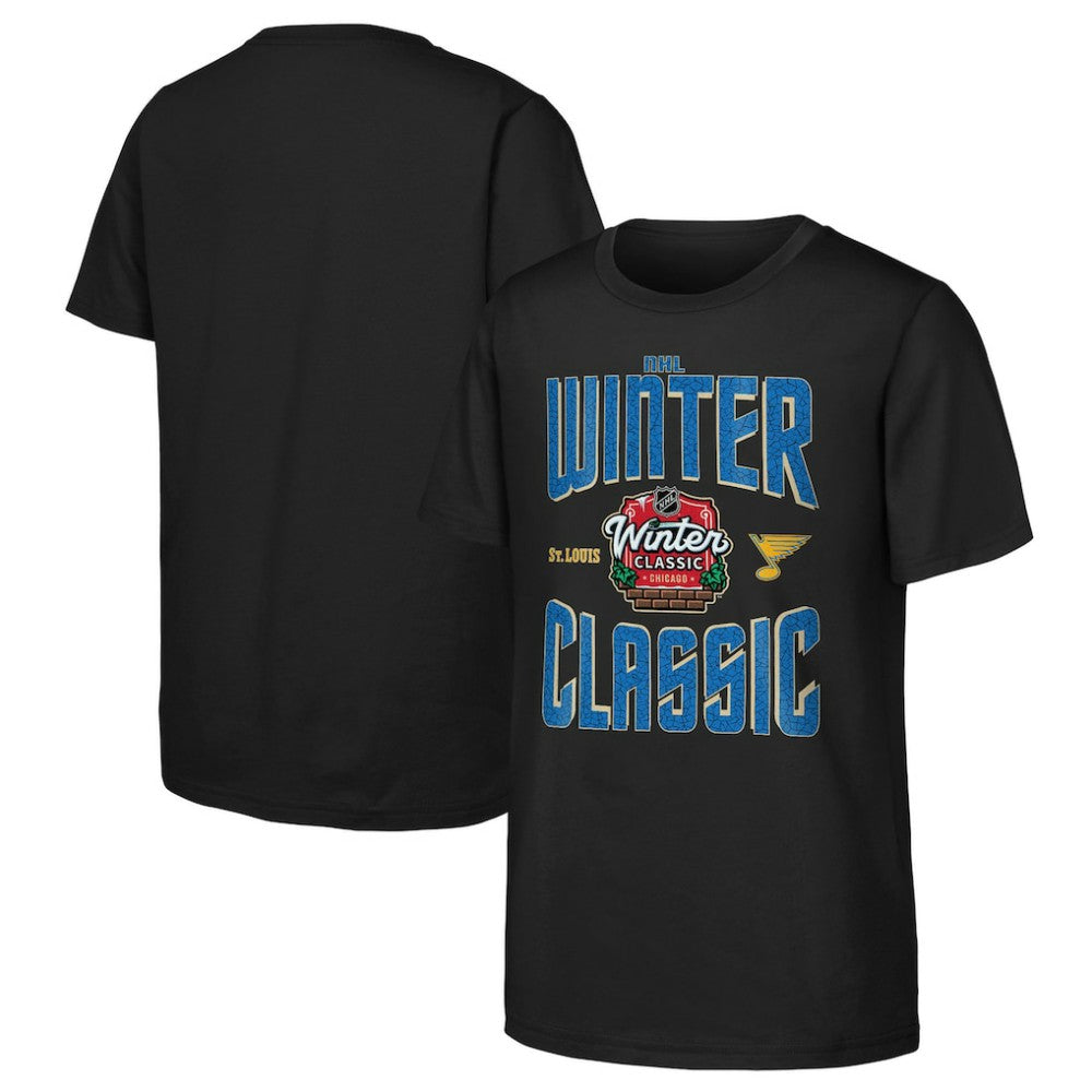 St. Louis Blues Youth 2025 NHL Winter Classic Game Day T-Shirt - Black T-shirts