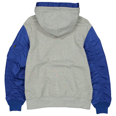 New York Mets x Alpha Industries Full-Zip Hoodie Jacket Heather Gray/Royal