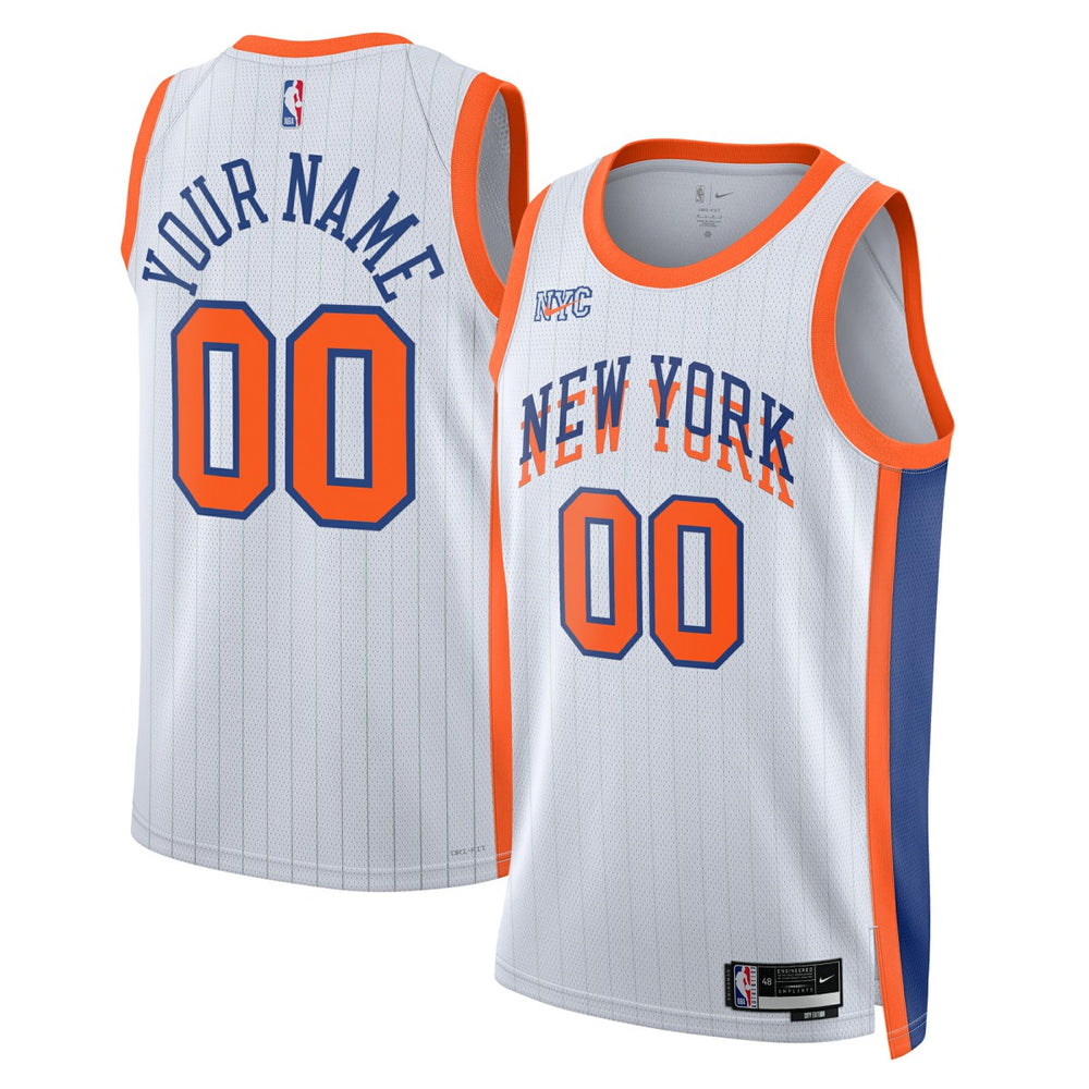 New York Knicks Unisex 2024/25 Custom Swingman Jersey - City Edition - White on sale