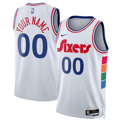 Philadelphia 76ers Unisex 2024/25 Custom Swingman Jersey - City Edition - White sale