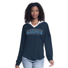 Minnesota Timberwolves G-III 4Her by Carl Banks Women's Bench Player Oversized Long Sleeve Hooded Top - Navy online