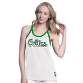 Boston Celtics G-III 4Her by Carl Banks Women's Curveball Racerback Scoop Neck Slub Tank Top - White on sale