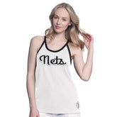 Brooklyn Nets G-III 4Her by Carl Banks Women's Curveball Racerback Scoop Neck Slub Tank Top - White online