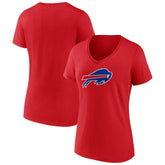 Buffalo Bills Women's Primary Logo V-Neck T-Shirt - Red discount
