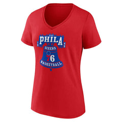 Philadelphia 76ers Women's Hometown V-Neck T-Shirt - Red for sale